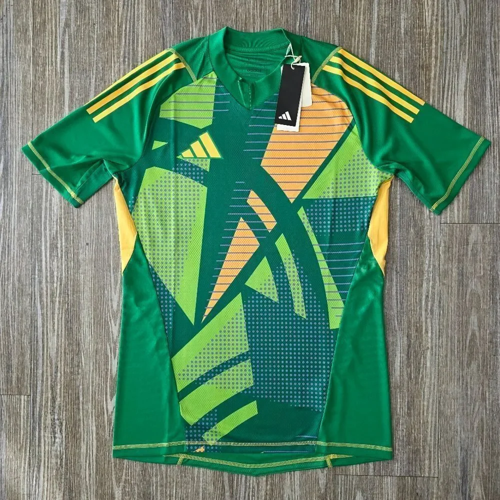 Adidas Tiro 24 Pro Soccer Goalkeeper Jersey Green Yellow Slim Fit IS5349 Men’s L